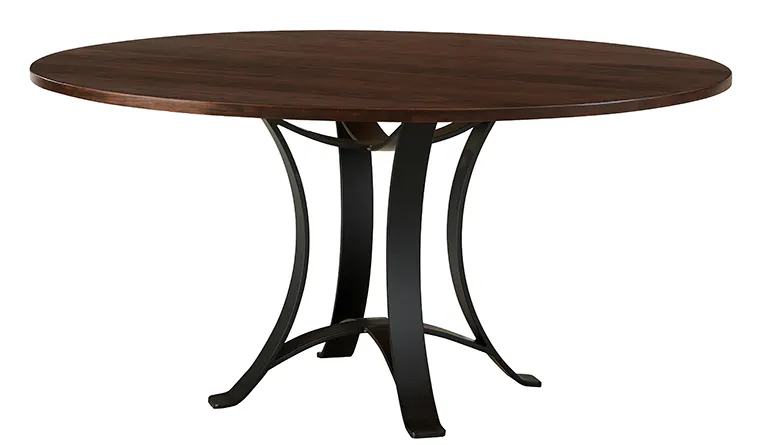 Artisan and Post 150-060-200 Crafted Cherry 60 Inch Round Table with Metal Base Dark Cherry Finish Artisan and Post 150-060-200 Crafted Cherry 60 Inch Round Table with Metal Base Dark Cherry Finish