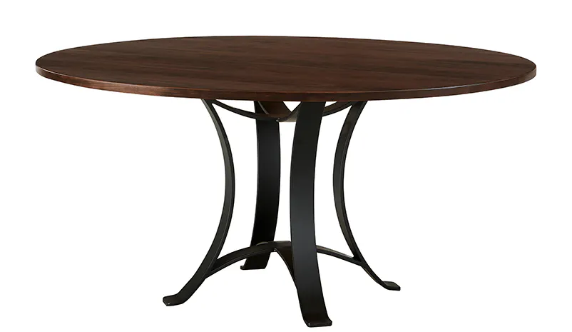 Artisan and Post 150-060-200 Crafted Cherry 60 Inch Round Table with Metal Base Dark Cherry Finish Artisan and Post 150-060-200 Crafted Cherry 60 Inch Round Table with Metal Base Dark Cherry Finish