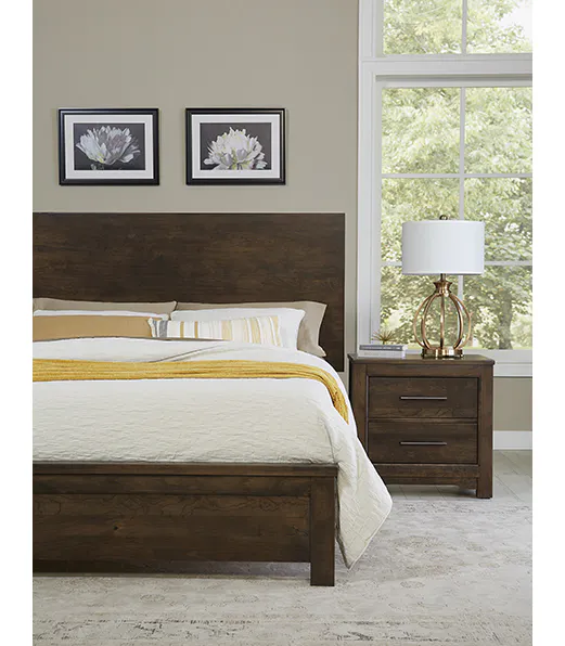 Artisan and Post 150-669-966-933-MS2 Crafted Cherry Ben's King Plank Bed Dark Cherry Finish Artisan and Post 150-669-966-933-MS2 Crafted Cherry Ben's King Plank Bed Dark Cherry Finish