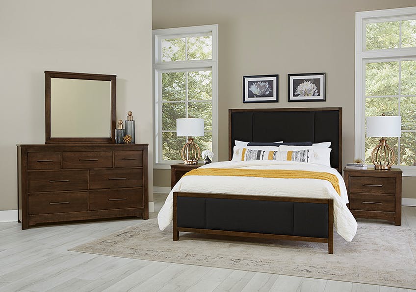 Artisan and Post 150-662-266-944-MS2 Crafted Cherry Erin's California King Upholstered Bed Dark Cherry Finish Artisan and Post 150-662-266-944-MS2 Crafted Cherry Erin's California King Upholstered Bed Dark Cherry Finish
