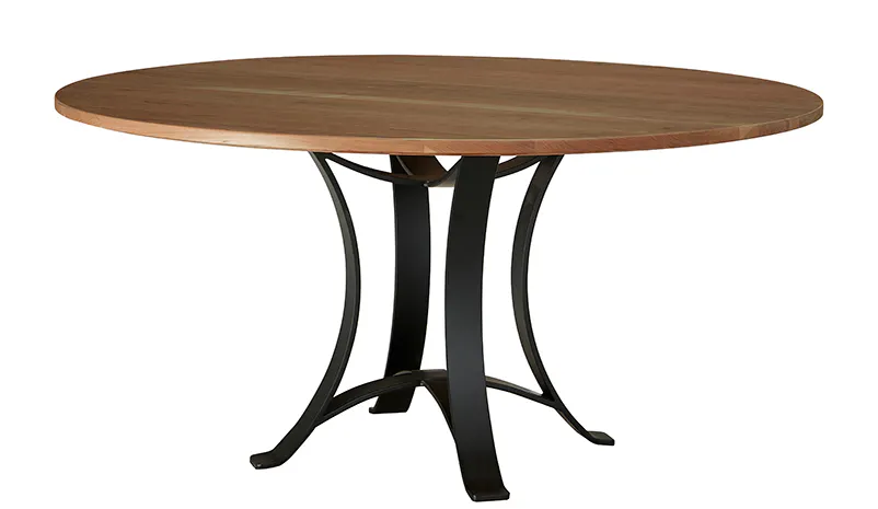 Artisan and Post 151-060-200 Crafted Cherry 60 Inch Round Table with Metal Base Medium Cherry Finish Artisan and Post 151-060-200 Crafted Cherry 60 Inch Round Table with Metal Base Medium Cherry Finish