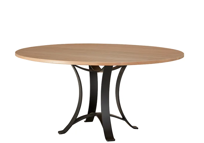 Artisan and Post 154-060-200 Crafted Cherry 60 Inch Round Table with Metal Base Bleached Cherry Finish