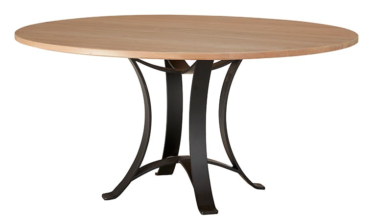 Artisan and Post 154-060-200 Crafted Cherry 60 Inch Round Table with Metal Base Bleached Cherry Finish Artisan and Post 154-060-200 Crafted Cherry 60 Inch Round Table with Metal Base Bleached Cherry Finish
