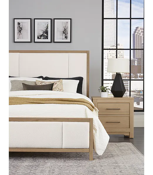 Artisan and Post 154-551-155-922 Crafted Cherry Erin's Queen Upholstered Bed Bleached Cherry Finish Artisan and Post 154-551-155-922 Crafted Cherry Erin's Queen Upholstered Bed Bleached Cherry Finish