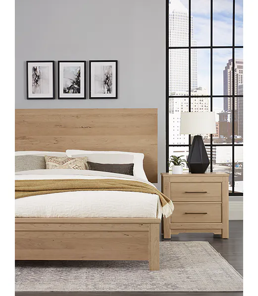 Artisan and Post 154-669-966-933-MS2 Crafted Cherry Ben's King Plank Bed Bleached Cherry Finish Artisan and Post 154-669-966-933-MS2 Crafted Cherry Ben's King Plank Bed Bleached Cherry Finish