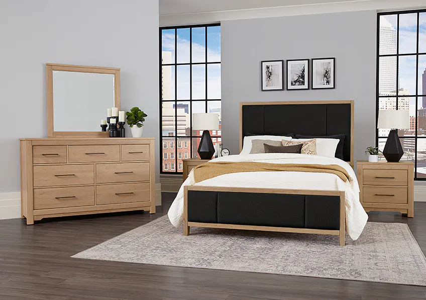 Artisan and Post 154-662-266-933-MS2 Crafted Cherry Erin's King Upholstered Bed Bleached Cherry Finish Artisan and Post 154-662-266-933-MS2 Crafted Cherry Erin's King Upholstered Bed Bleached Cherry Finish