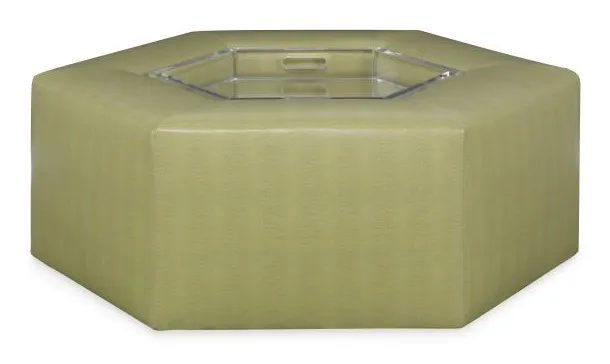 Highland House 1670-46C Menil Cocktail Ottoman - Acrylic Tray & Casters Highland House 1670-46C Menil Cocktail Ottoman - Acrylic Tray & Casters