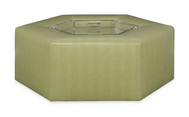 Highland House 1670-46C Menil Cocktail Ottoman - Acrylic Tray & Casters Highland House 1670-46C Menil Cocktail Ottoman - Acrylic Tray & Casters