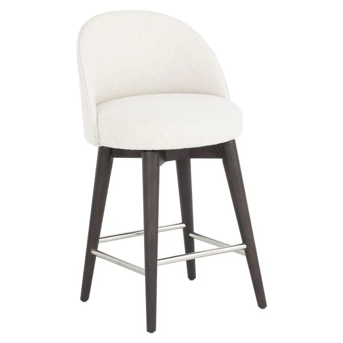 Fairfield Furniture L-2024-C7-C Ivy Swivel Counter Stool, Leather, Charcoal Finish