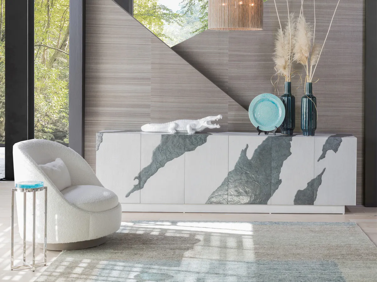 Artistica Home 2342-908 Contago White Long Media Console Artistica Home 2342-908 Contago White Long Media Console