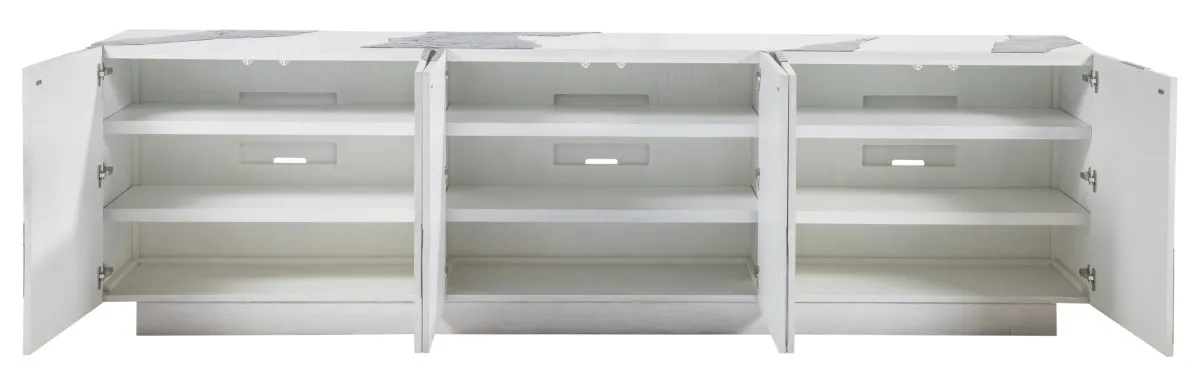 Artistica Home 2342-908 Contago White Long Media Console Artistica Home 2342-908 Contago White Long Media Console
