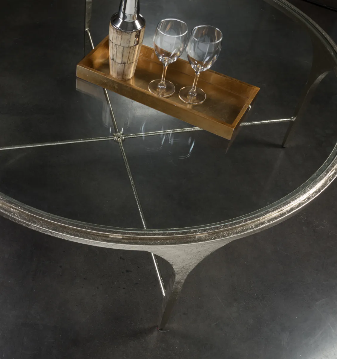 Artistica Home 2361-943 Porto Champagne Round Cocktail Table Artistica Home 2361-943 Porto Champagne Round Cocktail Table