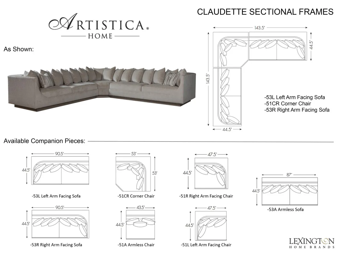 Artistica Home 2413-SECT Claudette Sectional Artistica Home 2413-SECT Claudette Sectional