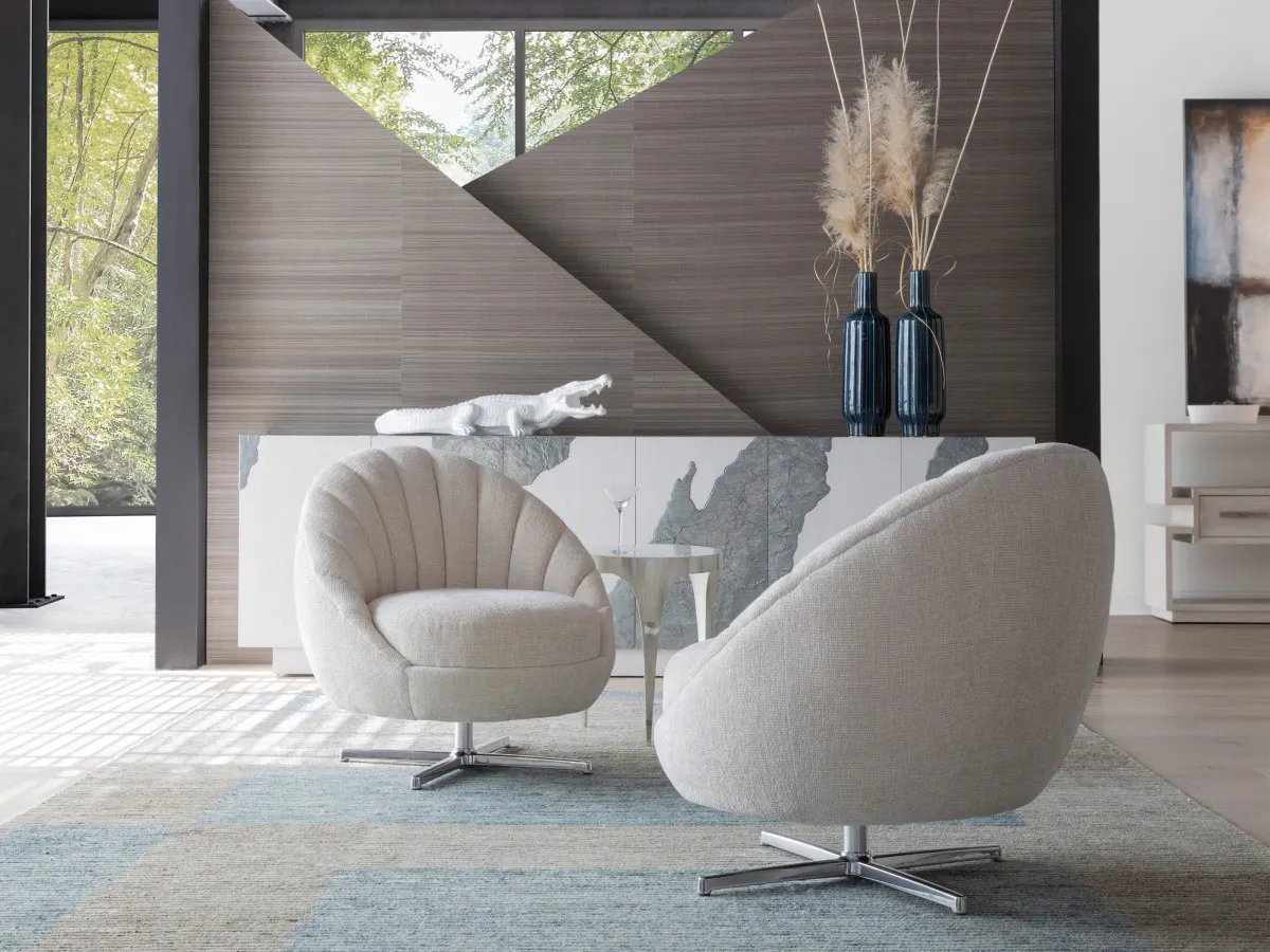 Artistica Home 2634-11PSW Lucille Swivel Chair - Polished Chrome Base Artistica Home 2634-11PSW Lucille Swivel Chair - Polished Chrome Base