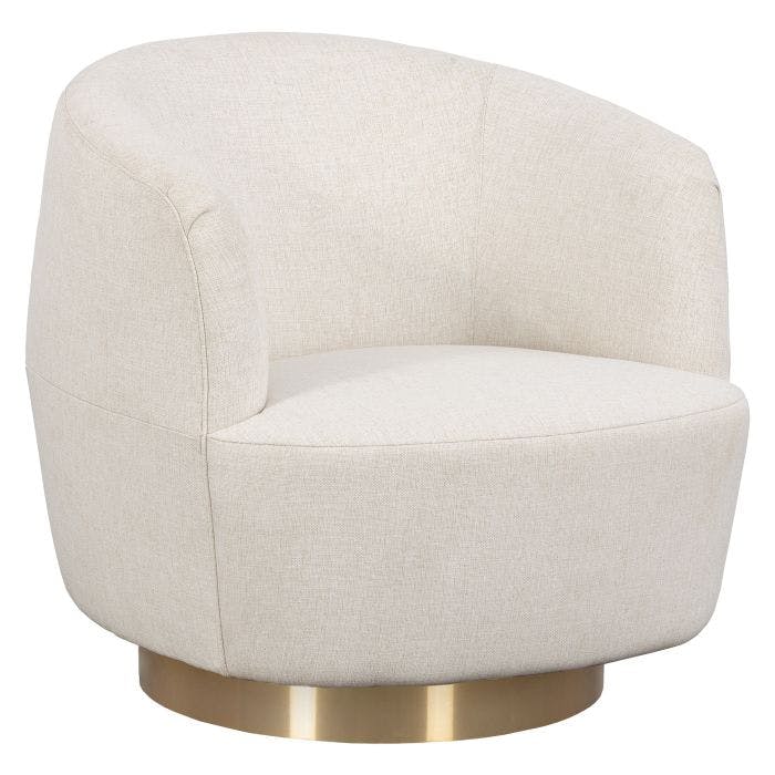 Fairfield Furniture 6037-01-7 Dhalia Lounge Chair, Bright Brass Metal Base