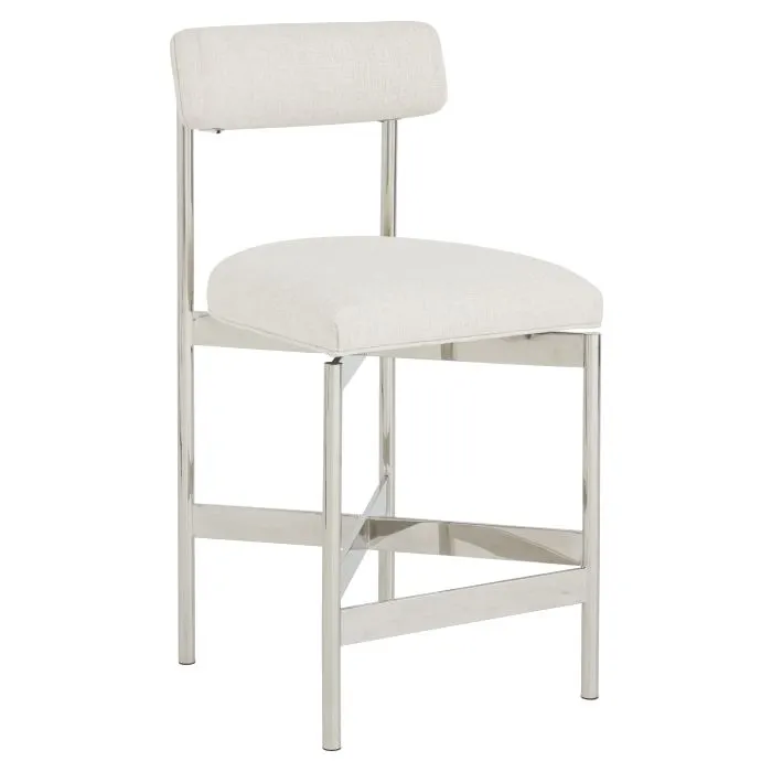 Fairfield Furniture L-6102-C7-2 Coley Counter Stool, Leather, Nickel Finish