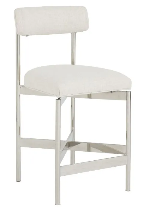 Fairfield Furniture L-6102-C7-2 Coley Counter Stool, Leather, Nickel Finish Fairfield Furniture L-6102-C7-2 Coley Counter Stool, Leather, Nickel Finish