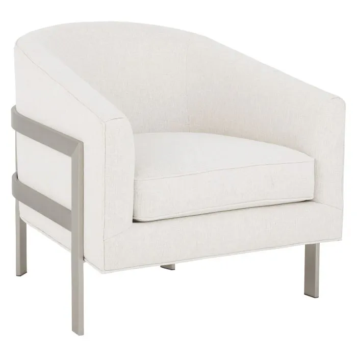 Fairfield Furniture L-7004-01-2 Zsa Zsa Lounge Chair, Leather, Nickel Finish