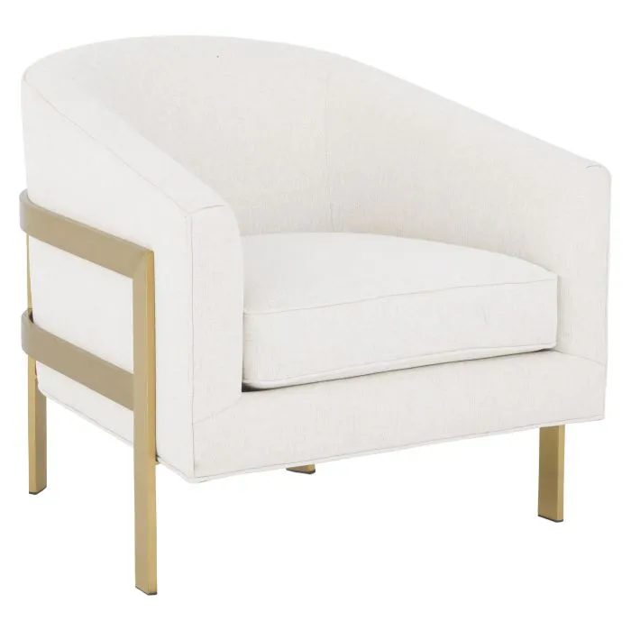 Fairfield Furniture L-7004-01-6 Zsa Zsa Lounge Chair, Leather, Brushed Brass Finish