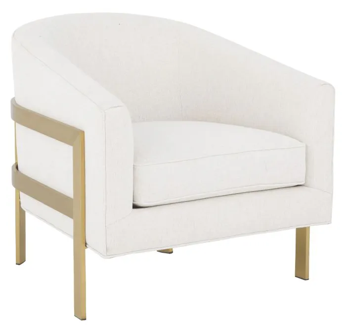 Fairfield Furniture L-7004-01-6 Zsa Zsa Lounge Chair, Leather, Brushed Brass Finish Fairfield Furniture L-7004-01-6 Zsa Zsa Lounge Chair, Leather, Brushed Brass Finish