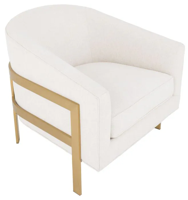 Fairfield Furniture L-7004-01-6 Zsa Zsa Lounge Chair, Leather, Brushed Brass Finish Fairfield Furniture L-7004-01-6 Zsa Zsa Lounge Chair, Leather, Brushed Brass Finish