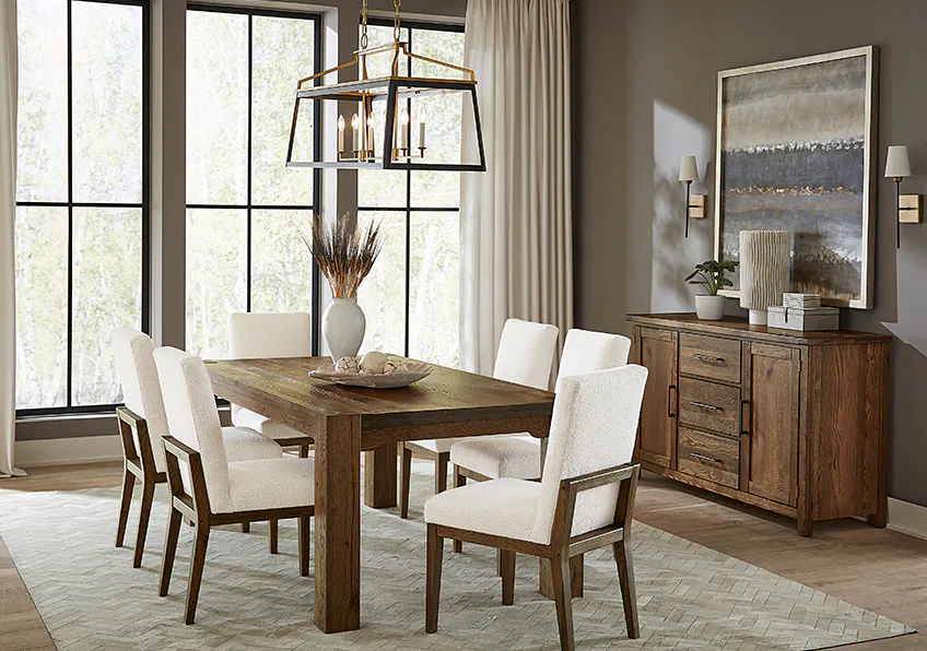 Artisan and Post 753-000-200 Dovetail 100 Inch Gathering Dining Table Aged Grey Finish Artisan and Post 753-000-200 Dovetail 100 Inch Gathering Dining Table Aged Grey Finish