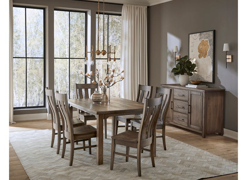Artisan and Post 753-300 Dovetail 60 Inch Friendship Dining Table Aged Grey Finish Artisan and Post 753-300 Dovetail 60 Inch Friendship Dining Table Aged Grey Finish