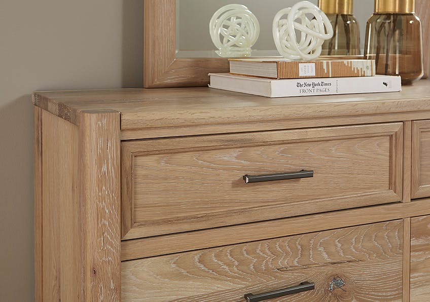 Vaughan Bassett 795-003 Crafted Oak 8 Drawer Dresser Bleached White Finish Vaughan Bassett 795-003 Crafted Oak 8 Drawer Dresser Bleached White Finish