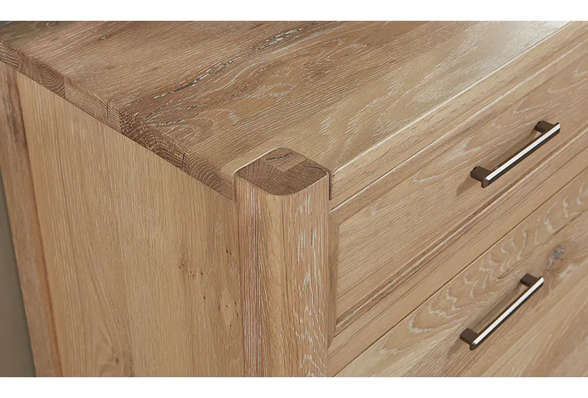 Vaughan Bassett 795-115 Crafted Oak 5 Drawer Chest Bleached White Finish Vaughan Bassett 795-115 Crafted Oak 5 Drawer Chest Bleached White Finish