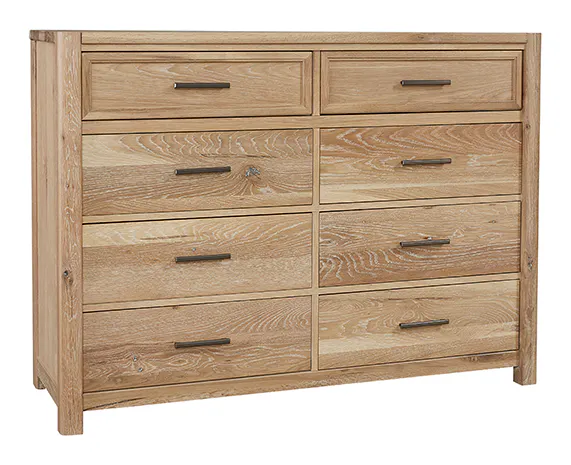 Vaughan Bassett 795-003 Crafted Oak 8 Drawer Dresser Bleached White Finish Vaughan Bassett 795-003 Crafted Oak 8 Drawer Dresser Bleached White Finish