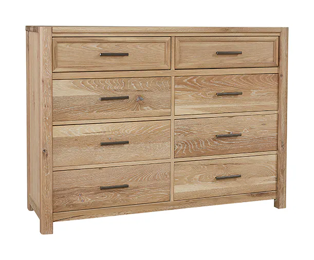 Vaughan Bassett 795-003 Crafted Oak 8 Drawer Dresser Bleached White Finish Vaughan Bassett 795-003 Crafted Oak 8 Drawer Dresser Bleached White Finish