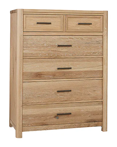 Vaughan Bassett 795-115 Crafted Oak 5 Drawer Chest Bleached White Finish Vaughan Bassett 795-115 Crafted Oak 5 Drawer Chest Bleached White Finish