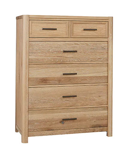 Vaughan Bassett 795-115 Crafted Oak 5 Drawer Chest Bleached White Finish Vaughan Bassett 795-115 Crafted Oak 5 Drawer Chest Bleached White Finish