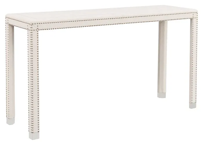 Fairfield Furniture 8007-96-2 Beverly Console Table, Faux Leather, Nickel Finish Fairfield Furniture 8007-96-2 Beverly Console Table, Faux Leather, Nickel Finish