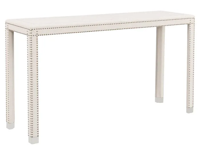 Fairfield Furniture 8007-96-2 Beverly Console Table, Faux Leather, Nickel Finish Fairfield Furniture 8007-96-2 Beverly Console Table, Faux Leather, Nickel Finish