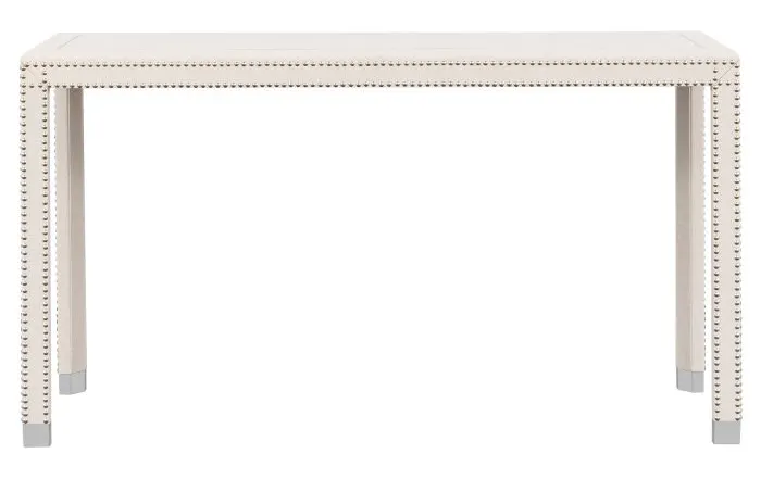 Fairfield Furniture 8007-96-2 Beverly Console Table, Faux Leather, Nickel Finish Fairfield Furniture 8007-96-2 Beverly Console Table, Faux Leather, Nickel Finish