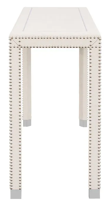 Fairfield Furniture 8007-96-2 Beverly Console Table, Faux Leather, Nickel Finish Fairfield Furniture 8007-96-2 Beverly Console Table, Faux Leather, Nickel Finish