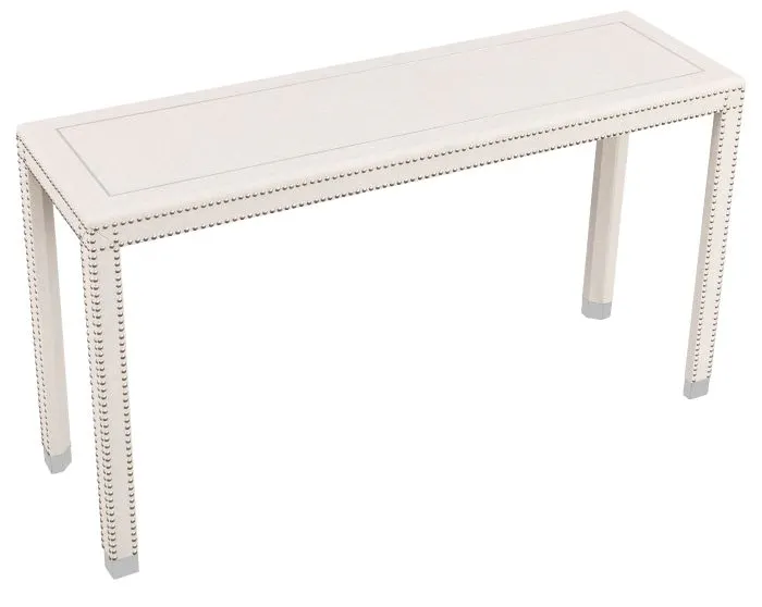 Fairfield Furniture 8007-96-2 Beverly Console Table, Faux Leather, Nickel Finish Fairfield Furniture 8007-96-2 Beverly Console Table, Faux Leather, Nickel Finish