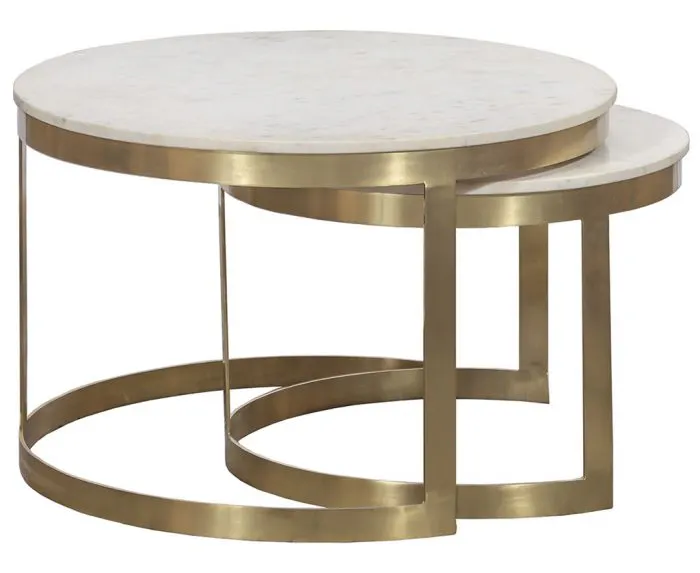 Fairfield Furniture 8146-12 Sundries Stone Inlay Nesting Cocktail Fairfield Furniture 8146-12 Sundries Stone Inlay Nesting Cocktail