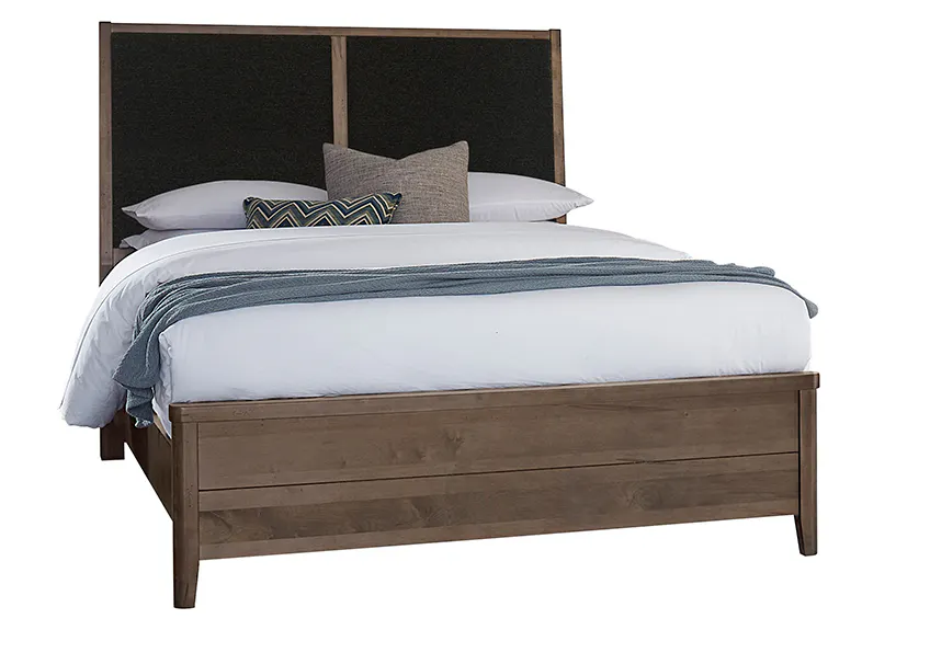 Vaughan Bassett 820-661-166-063-944-MS1 Woodbridge California King Upholstered Bed Black Fabric Dark Cashmere Finish