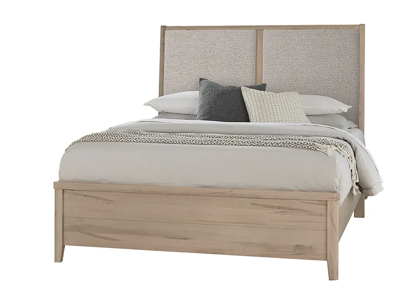 Vaughan Bassett 821-661-166-062-944-MS1 Woodbridge California King Upholstered Bed Grey Fabric Shadow Grey Finish