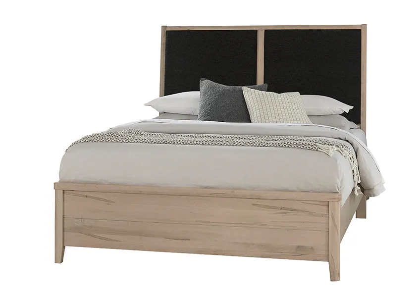 Vaughan Bassett 821-661-166-063-944-MS1 Woodbridge California King Upholstered Bed Black Fabric Shadow Grey Finish