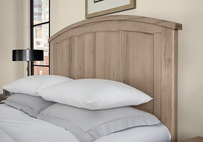 Vaughan Bassett 821-667-066B-502-666 Woodbridge King Arch Bed with Storage Footboard Shadown Grey Finish Vaughan Bassett 821-667-066B-502-666 Woodbridge King Arch Bed with Storage Footboard Shadown Grey Finish