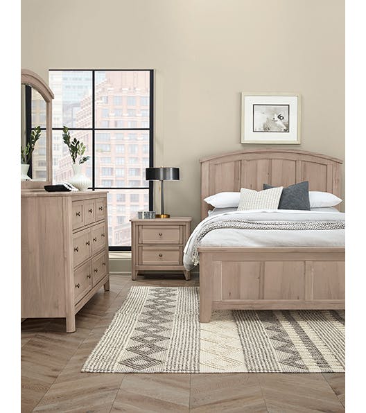 Vaughan Bassett 821-667-766-922-MS1 Woodbridge King Arch Bed Shadow Grey Finish Vaughan Bassett 821-667-766-922-MS1 Woodbridge King Arch Bed Shadow Grey Finish