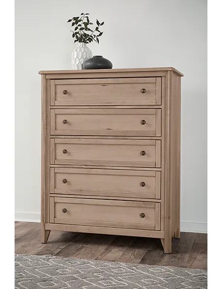 Vaughan Bassett 822-115 Woodbridge 5 Drawer Chest Clear Maple Finish Vaughan Bassett 822-115 Woodbridge 5 Drawer Chest Clear Maple Finish