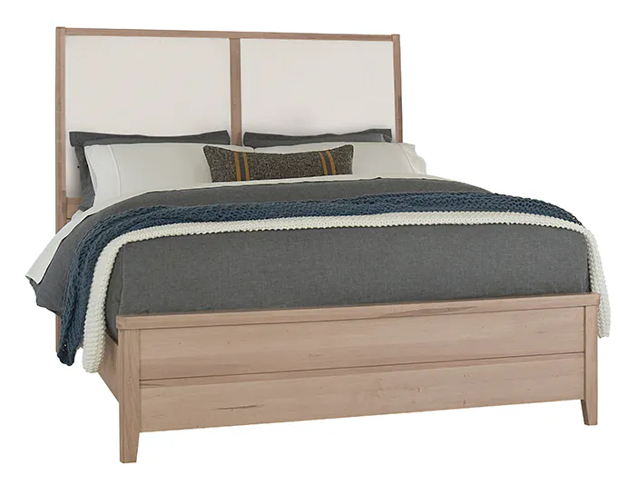 Vaughan Bassett 822-661-166-061-944-MS1 Woodbridge California King Upholstered Bed White Fabric Clear Maple Finish Vaughan Bassett 822-661-166-061-944-MS1 Woodbridge California King Upholstered Bed White Fabric Clear Maple Finish