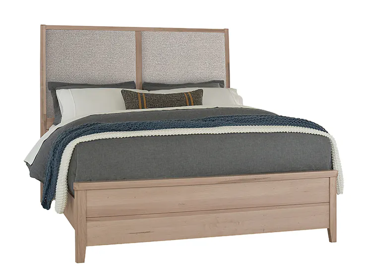 Vaughan Bassett 822-661-166-062-944-MS1 Woodbridge California King Upholstered Bed Grey Fabric Clear Maple Finish Vaughan Bassett 822-661-166-062-944-MS1 Woodbridge California King Upholstered Bed Grey Fabric Clear Maple Finish