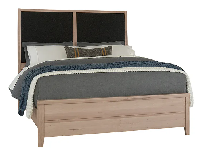 Vaughan Bassett 822-661-166-063-944-MS1 Woodbridge California King Upholstered Bed Black Fabric Clear Maple Finish Vaughan Bassett 822-661-166-063-944-MS1 Woodbridge California King Upholstered Bed Black Fabric Clear Maple Finish