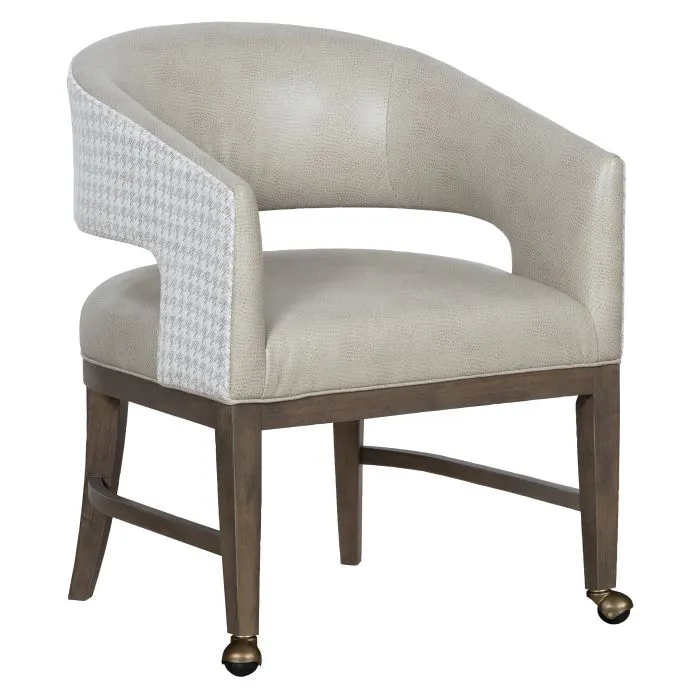 Fairfield Furniture 8864-A2-M Cleo Grande Arm Chair, with two front casters with Base in Mica Finish
