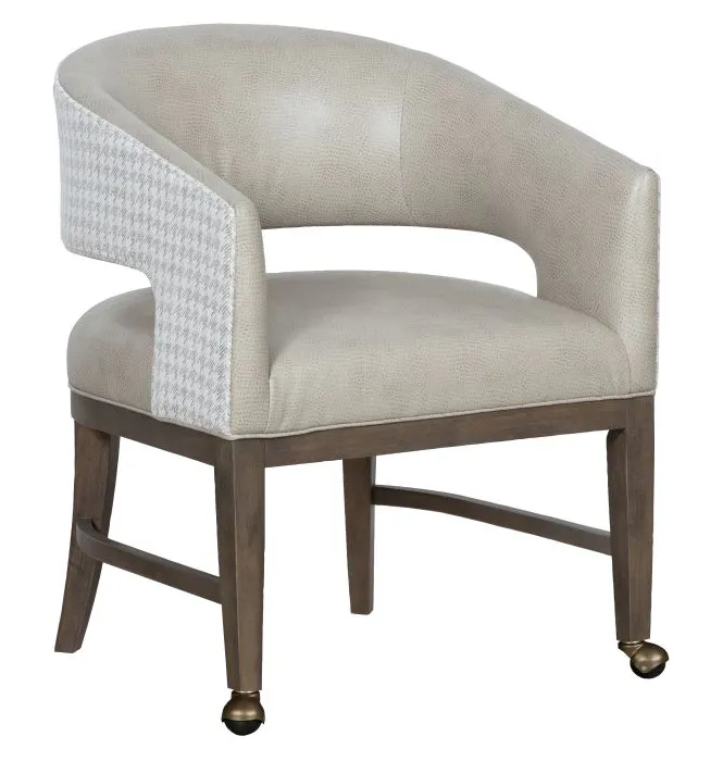 Fairfield Furniture 8864-A2-M Cleo Grande Arm Chair, with two front casters with Base in Mica Finish Fairfield Furniture 8864-A2-M Cleo Grande Arm Chair, with two front casters with Base in Mica Finish